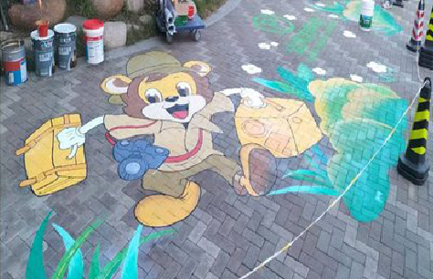 华阴夏季画地面彩绘会遇到的问题