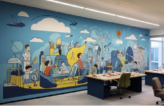 华阴办公室墙绘的特点。