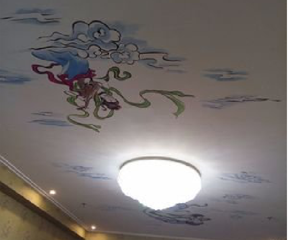 华阴如何快速绘制天花板上的手绘墙?