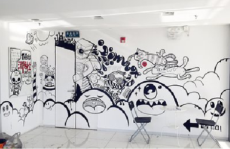 华阴手绘墙并非传统涂鸦。